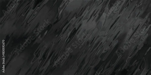 A dark, abstract background with flowing, liquid-like diagonal streaks in shades of deep grey and black, suggesting a sense of depth and mystery