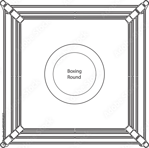 boxing ring top-view vector