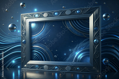 Molten Chrome and Liquid Cobalt Sci-Fi Abstract