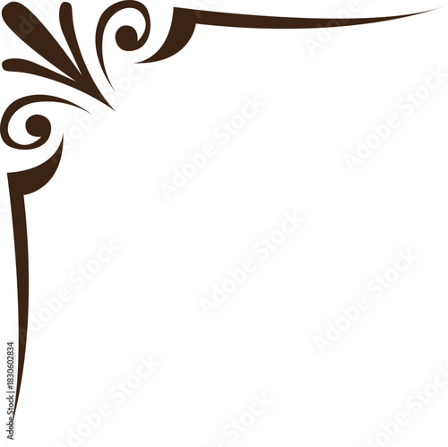 corner frame border vintage retro flat illustration design for decorate background