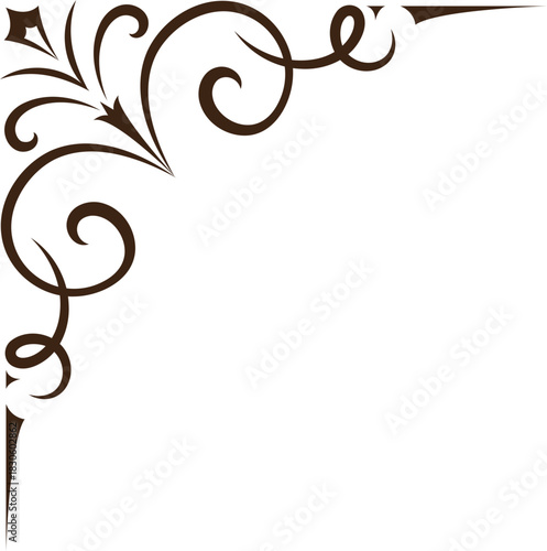 corner frame border vintage retro flat illustration design for decorate background