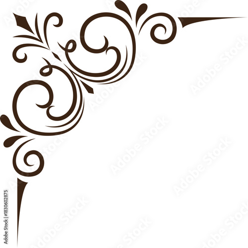 corner frame border vintage retro flat illustration design for decorate background