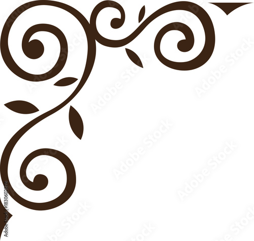 corner frame border vintage retro flat illustration design for decorate background