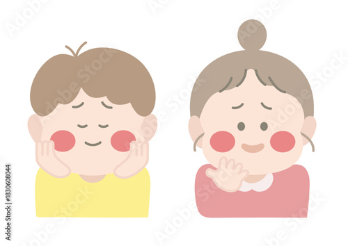照れている男の子と女の子　ポーズ　表情