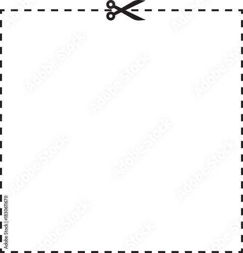 Coupon cutting line dotted scissors high resolution transparent PNG image