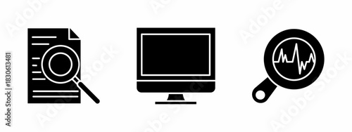 Data analytic icon set. Vector symbol. Illustration of data analytic. Data analityc. Vector illustration. Stock vector.