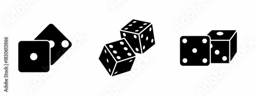 Dice icon set. Vector symbol. Illustration of dice. Dice. Vector illustration. Stock vector.