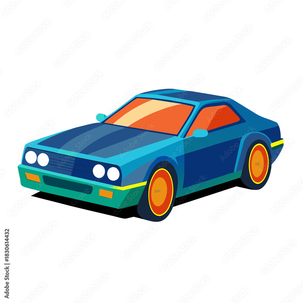 Fototapeta premium Vector graphic small car high resolution transparent PNG image