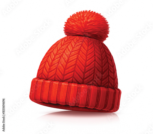 Red party hat isolated on white background  vector icon.
