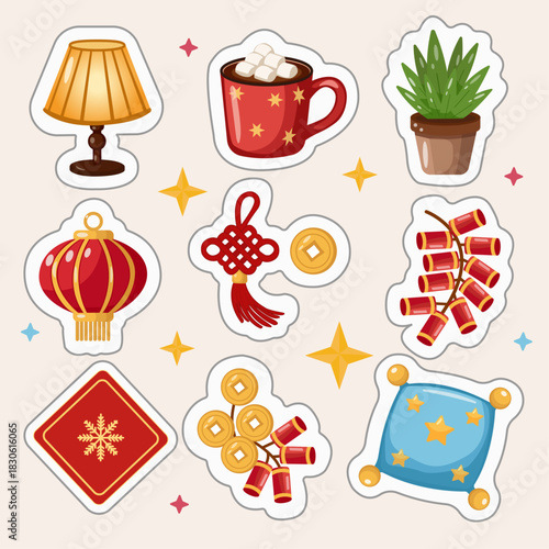 New Year's stickers