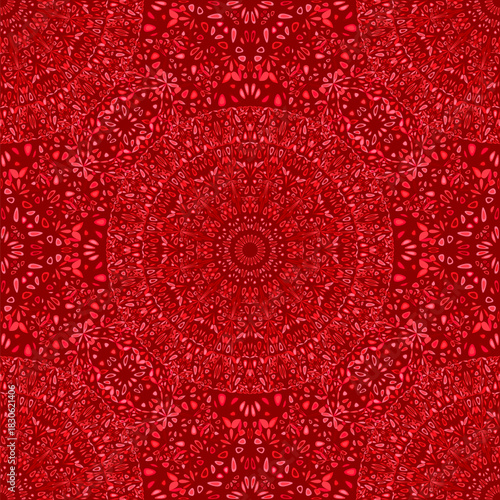 Geometrical seamless kaleidoscope mandala pattern - red vector background graphic design