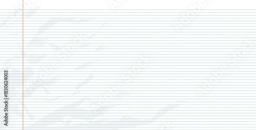 Planner crumpled lines grid paper. Ruled blank background. Rough office paper sheet. Vector binder pattern cover. Craft abstract diary or memo textured. Letter bg for school, journaling, notes design.