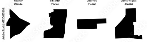 Gateway, Gibsonton, Gladeview, Glenvar Heights outline maps