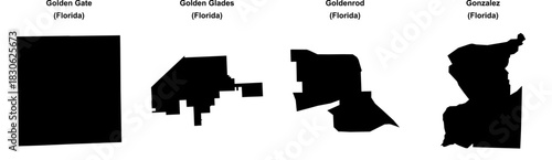 Golden Gate, Golden Glades, Goldenrod, Gonzalez outline maps