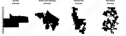Goulds, Green Cove Springs, Greenacres, Groveland outline maps