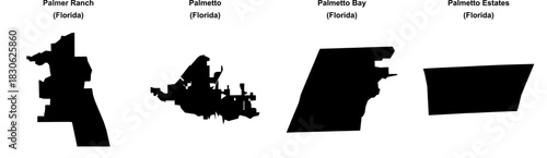 Palmer Ranch, Palmetto, Palmetto Bay, Palmetto Estates outline maps