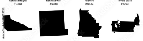 Richmond Heights, Richmond West, Riverview, Riviera Beach outline maps