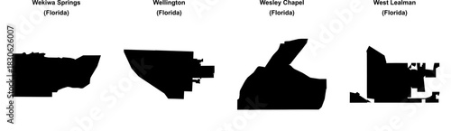 Wekiwa Springs, Wellington, Wesley Chapel, West Lealman outline maps