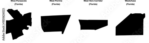 West Pensacola, West Perrine, West Vero Corridor, Westchase outline maps