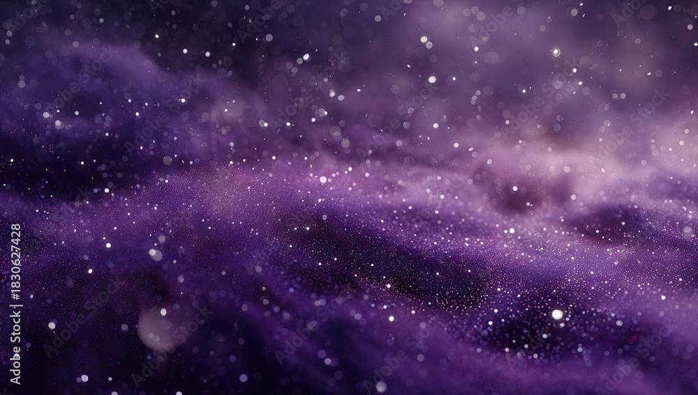 Fototapeta premium Purple and grey cosmic nebulas, sprinkled with sparkling stars, creating an ethereal and vast expanse