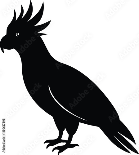 Simple cockatoo bird icon, Tropical wildlife vector symbol
