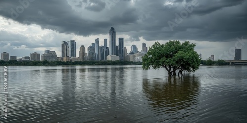 Tangerines arranged with Christmas decor on a wooden dresser, holiday setting for festive display