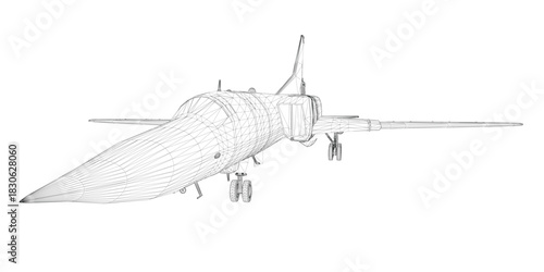 A 3D wireframe model of a military fighter jet on a white background reveals the aircraft's complex internal structure and aerodynamic design.