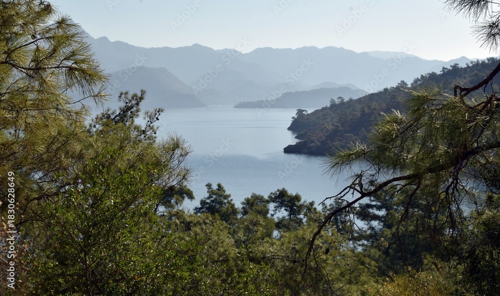 Obraz premium A section of the outskirts of the small Turkish resort town of Marmaris