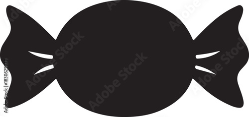 Warpped candy silhouette isolated on white background