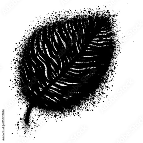 Spray Painted Graffiti leaves Sprayed isolated with a white background.