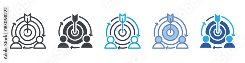 Goal icon set multiple style collection