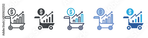 Market icon set multiple style collection