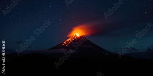 Studio portrait of a girl with vivid red face paint against a blue background, emphasizing artistic makeup application