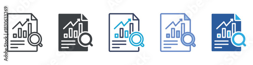 Reporting icon set multiple style collection