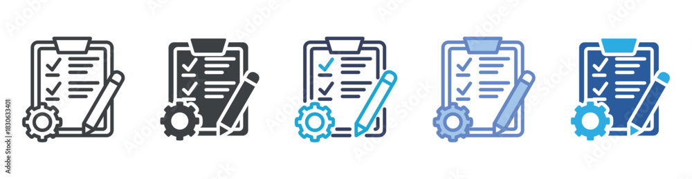 Fototapeta premium Project icon set multiple style collection