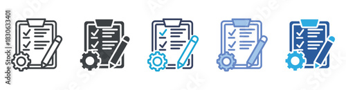 Project icon set multiple style collection