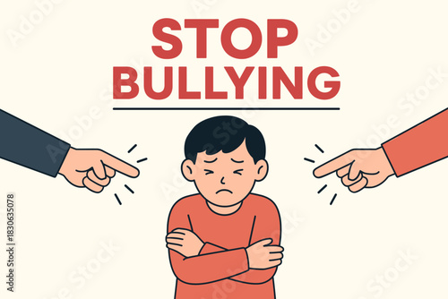 stop bullying illustration concept vector landscape