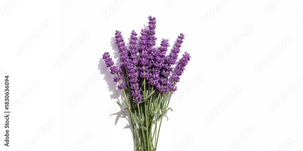 Naklejka premium Lavender flowers isolated on white background, suitable for layout and design, floral pattern, World Environment Day