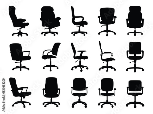 Collection of office chair silhouettes