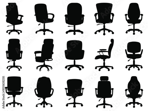 Collection of office chair silhouettes
