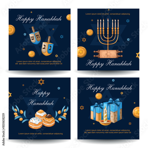 Happy Hanukkah picture set