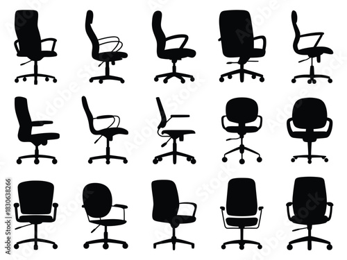 Collection of office chair silhouettes