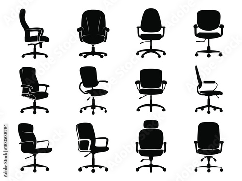Collection of office chair silhouettes