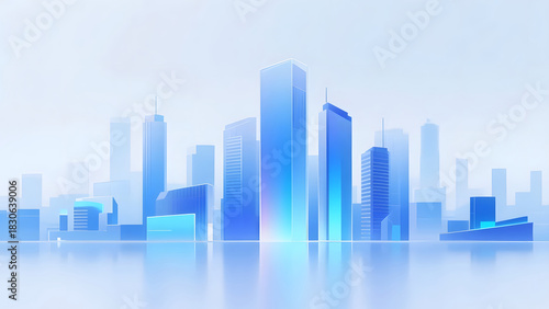 Wallpaper Mural A futuristic blue-glass skyline with a clean aesthetic Torontodigital.ca