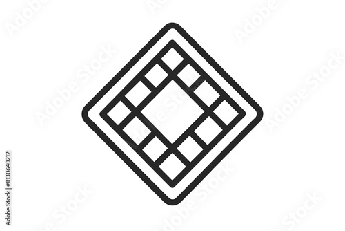 Minimalist rhombus shape symbol featuring a symmetrical internal grid structure