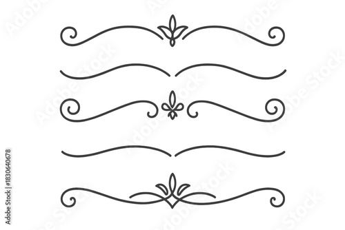 Elegant ornamental text dividers and calligraphic page separators for design