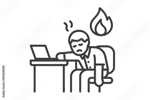 Professional experiencing severe burnout and exhaustion while working at an desk