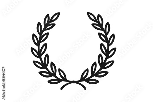 Stylized black laurel wreath symbol representing success honor and achievement award
