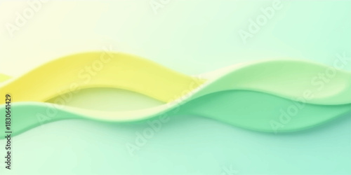 Abstract wavy background with green and yellow gradient layers