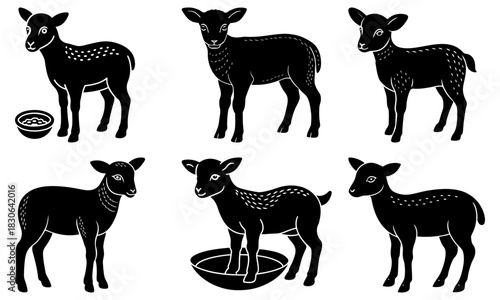 Cute lambs graze and play, a pastoral scene of springtime joy and innocence, evoking feelings of peace, nature, and new beginnings, perfect for children's books